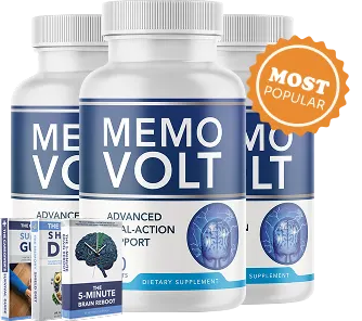 MemoVolt 3-bottle pack — dual-action brain support supplement